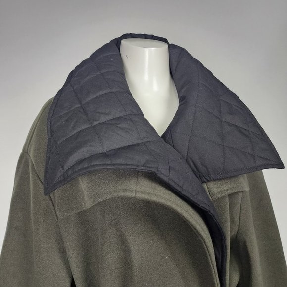 Asos Green Wrap Waist Tie Winter Jacket Size 12 - Picture 5 of 14